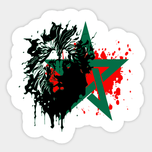 AtlasLion Proud Morocco Flag Gift Moroccan Lovers For Men's Women's Sticker